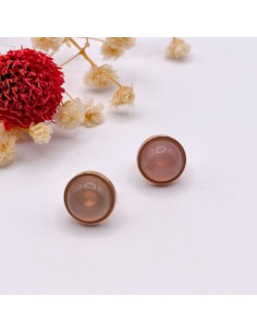 Brincos de quartzo rosa em aço para amor interior, suavização emocional e harmonia vibracional 2