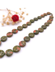 Colar de unakite redondo pedra natural 2