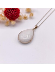 Colgante de cuarzo lechoso con baño de plata para paz interior, suavización emocional y equilibrio vibracional 2