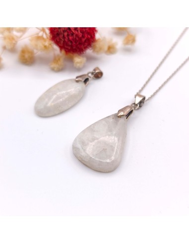 Colgante de piedra de la luna en forma libre para intuición activa, equilibrio emocional y sensibilidad consciente