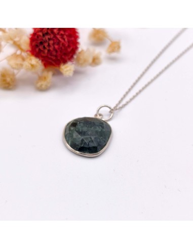 Colgante de serafinita en plata para sanación angélica, expansión de la conciencia y alineación espiritual