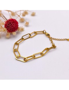 Pulseira elo de aço inoxidável acessório elegante