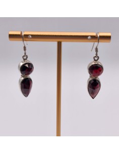 PENDIENTES DE GRANATE EN PLATA