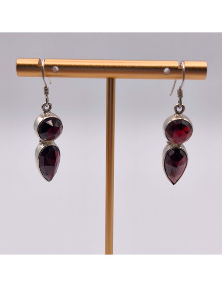 PENDIENTES DE GRANATE EN PLATA