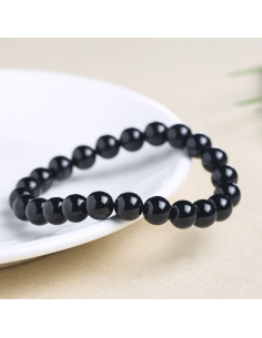 Pulsera de turmalina negra 6 mm que aporta protección energética, arraigo y limpieza vibracional