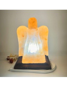 Candeeiro de sal do Himalaia em forma de anjo para proteção energética, serenidade espiritual e ambiente acolhedor. 2