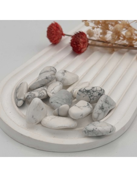 Howlite rolada para paz interior, acalmamento emocional e serenidade vibracional