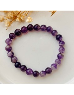 Pulseira de ametista chevron 8mm pedra natural