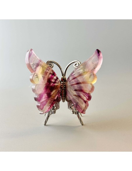 Borboleta de fluorite pedra natural