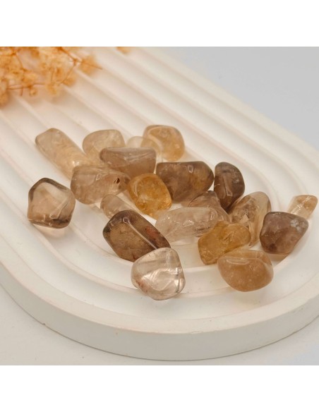 Citrino natural rolado 1 a 2 cm para abundância consciente, alegria interior e clareza vibracional