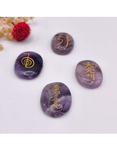 Kit Reiki de ametista com 4 símbolos para purificação energética e elevação espiritual