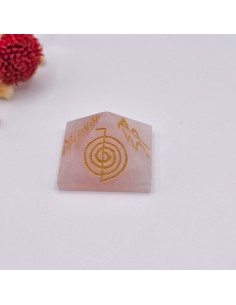 Pirámide de cuarzo rosa 3 cm para amor propio y sanación emocional