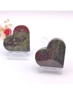 Corazón de jaspe sangre de dragón 4 a 5 cm para fuerza interior y renovación energética