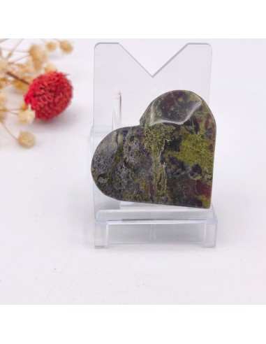 Corazón de jaspe sangre de dragón 4 a 5 cm para fuerza interior y renovación energética