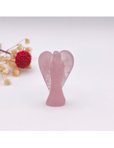 Anjo de quartzo rosa 6 cm para cura emocional e amor próprio