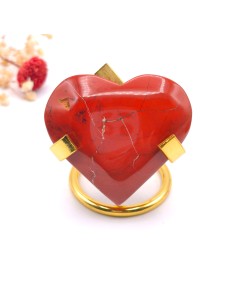 Corazón de jaspe rojo 4 cm para fuerza vital y enraizamiento
