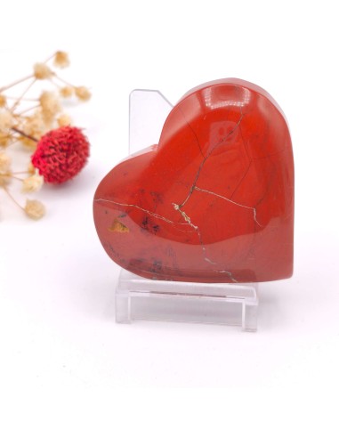 Corazón de jaspe rojo 4 cm para fuerza vital y enraizamiento
