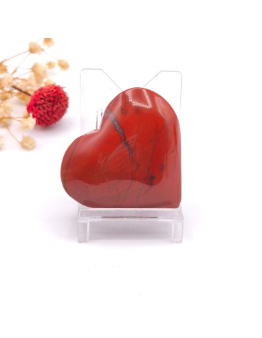 Coração de jaspe vermelho 4 cm para força vital e enraizamento