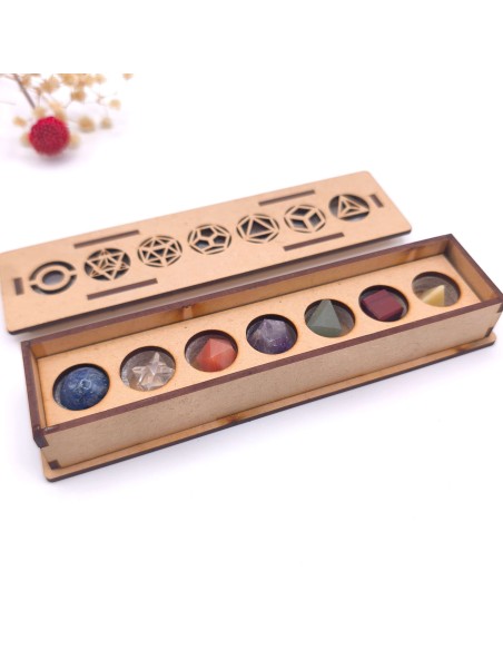 Sólidos platónicos de 7 CHAKRAS para armonización energética y alineamiento espiritual.