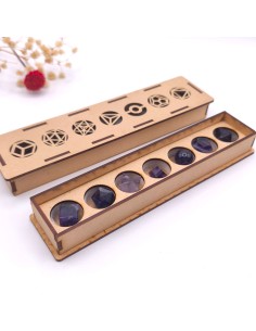 Sólidos platónicos de amatista para armonía vibracional, intuición y expansión espiritual.