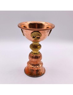 Taça ritual de cobre com símbolo da Árvore da Vida para rituais espirituais.