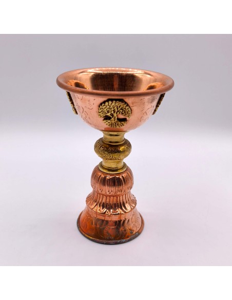Taça ritual de cobre com símbolo da Árvore da Vida para rituais espirituais.