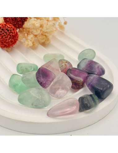 Fluorita rodada para claridad mental, equilibrio y protección energética