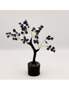 Árbol de lapislázuli de 10 a 12 cm para intuición, claridad mental y expresión auténtica.