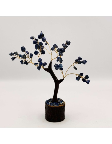Árbol de lapislázuli de 10 a 12 cm para intuición, claridad mental y expresión auténtica.