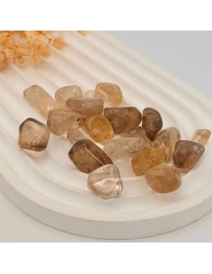 Citrino natural rolado 1 a 2 cm para abundância consciente, alegria interior e clareza vibracional