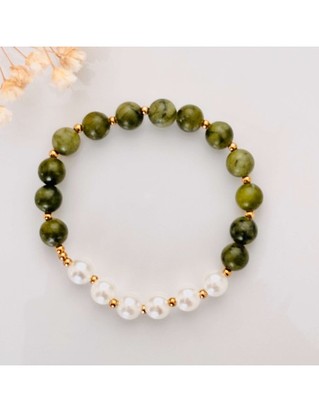 Pulsera de Jade y Perlas | Felicidad, sanación y equilibrio emocional