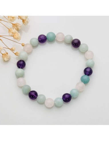 Pulsera Amazonita y Cuarzo Rosa 8mm amor y armonía