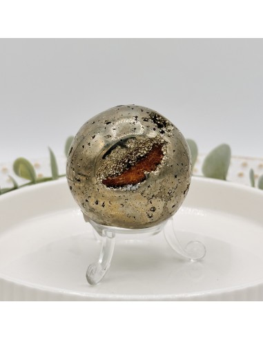 Esfera de pirite para abundância consciente, proteção energética e fortalecimento do poder pessoal