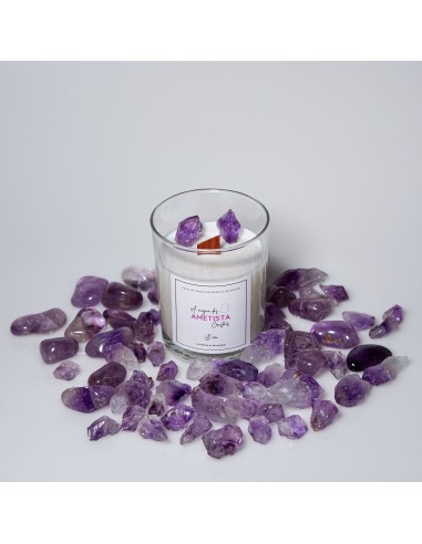Vela de amatista para paz interior, claridad mental y elevación espiritual