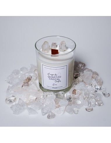 Vela de cuarzo cristal para claridad energética, manifestación y armonización del espacio