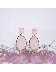 Pendientes de Cuarzo Rosa Ísis para amor propio y armonía