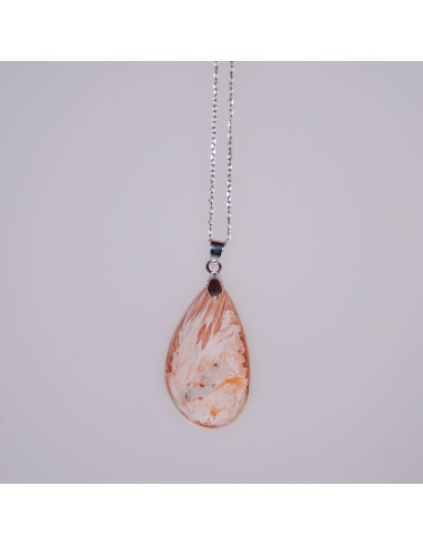 Colgante de Scolecita forma libre para elevación espiritual, meditación profunda y armonización del chakra coronario