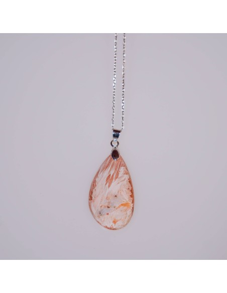 Colgante de Scolecita forma libre para elevación espiritual, meditación profunda y armonización del chakra coronario