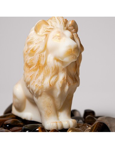 Vela en forma de león para ritual de fuerza, coraje y empoderamiento personal