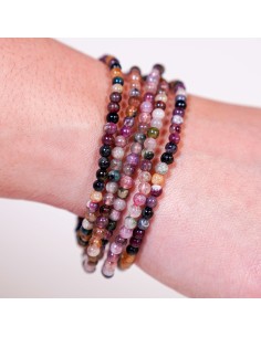 Pulsera de Turmalina Multicolor 4 mm para equilibrio emocional y alineación energética