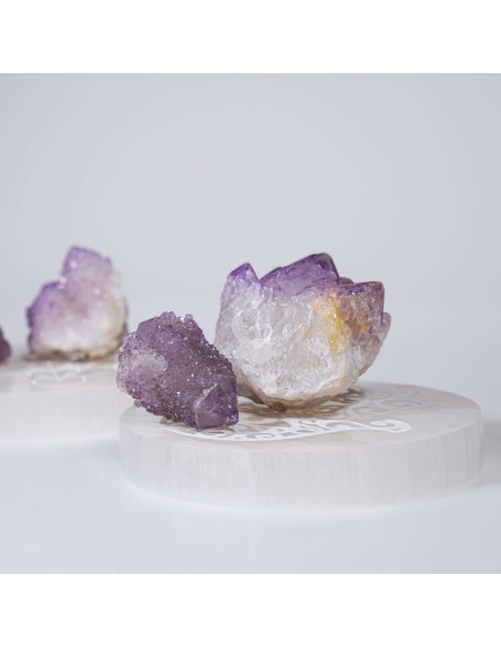 Drusa de Amatista Cactus para elevación espiritual, protección energética y meditación profunda