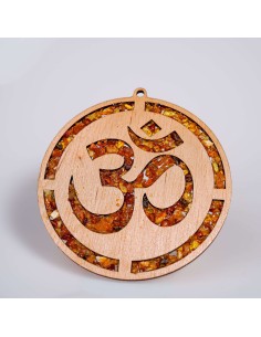Ámbar OM 20 cm | Vibración sagrada y armonía espiritual