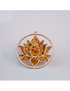Flor de lótus âmbar 11 cm para purificação energética, ativação da luz interior e elevação espiritual