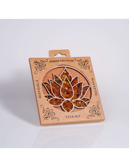 Flor de lótus âmbar 11 cm para purificação energética, ativação da luz interior e elevação espiritual