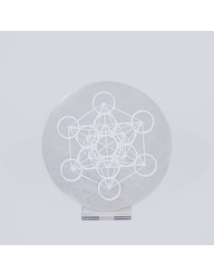Base de selenita Metatron de 10 cm para limpieza energética, protección del campo y elevación vibracional del espacio. 2