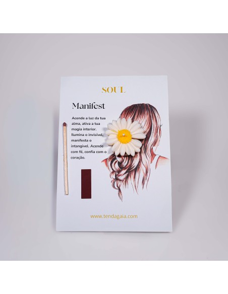 Vela Manifest Margarida para intenção clara, luz interior e manifestação consciente com magia suave