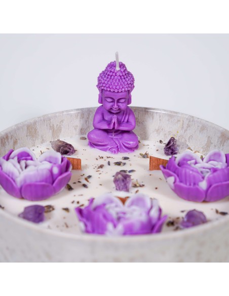 LUZ DE GAIA | VELA RITUAL COM AMETISTA E LAVANDA