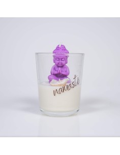 Vela Namaste com jasmim e cristal para introspeção espiritual e paz interior 2