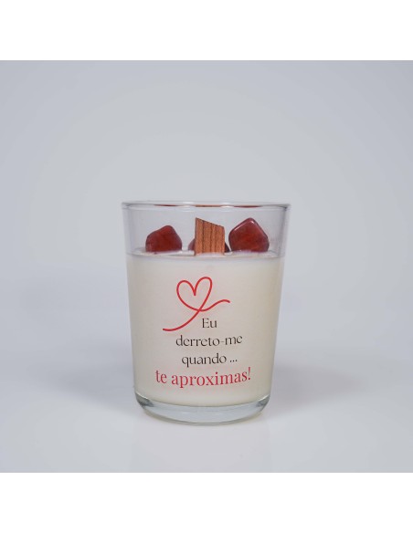 Vela con jaspe rojo para motivación, vitalidad y protección energética