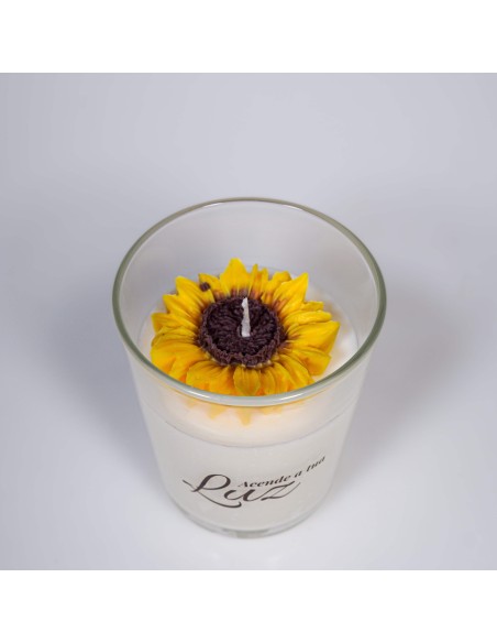Vela girasol Enciende tu luz para motivación y fuerza interior